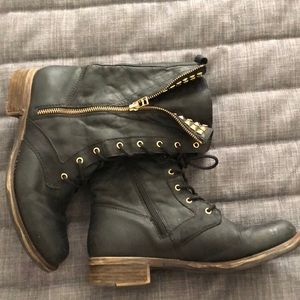 Steven Madden Black Combat Boot